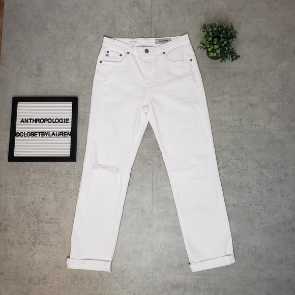 Ag Adriano Goldschmied Denim - Anthropologie AG White High Rise Cropped Jeans